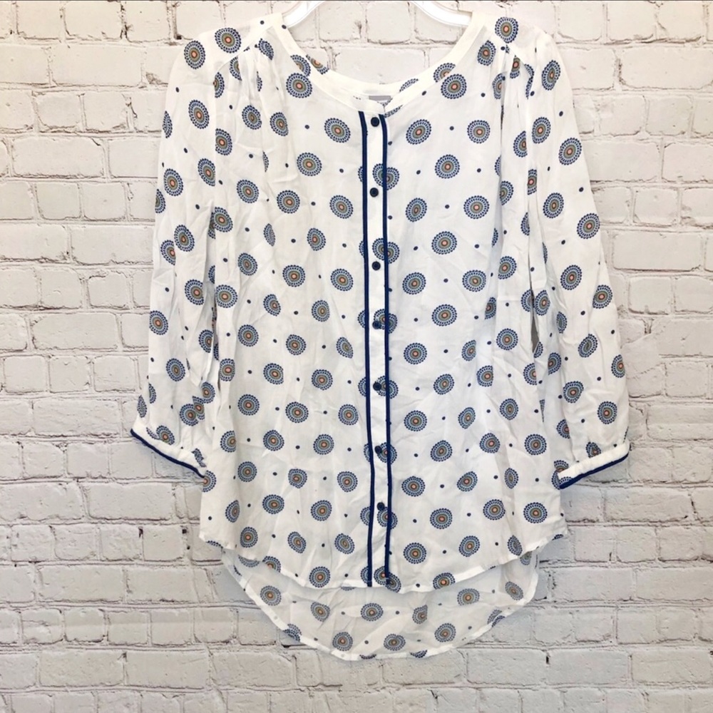 jcpenney / High low button up Blouse - Picture 1 of 5